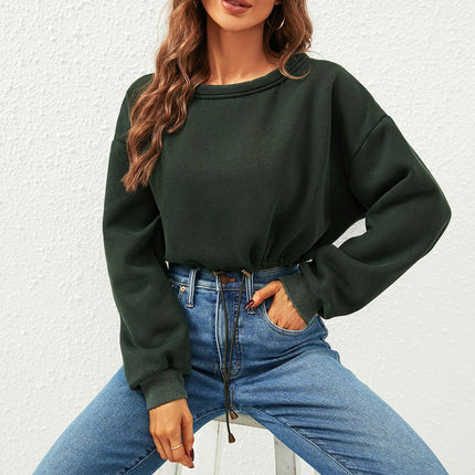 Perfectly Oversized Cropped Sweatshirt In Dark Green