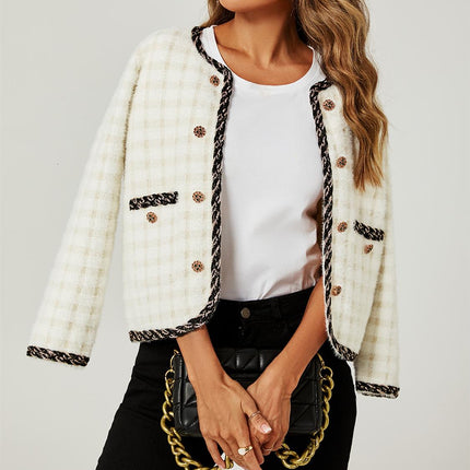 Straight Boucle Jacket In White