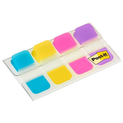 Post-it® Index Strong Ablagetabs, Mini, Blau, Violett, Rosa und Gelb, 15.8 mm x 38.1 mm, 40 Haftstreifen/Spender, 1 Spender/Packung | 1 Stück