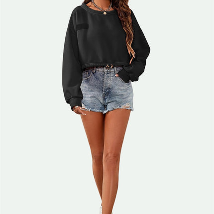 Perfectly Oversized Cropped Sweatshirt In Black