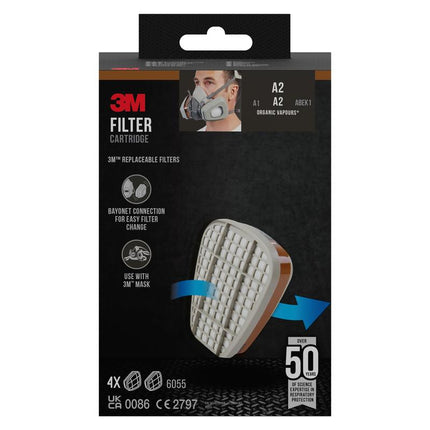 3M™ Filterpatrone 6055, A2 Organische Dämpfe