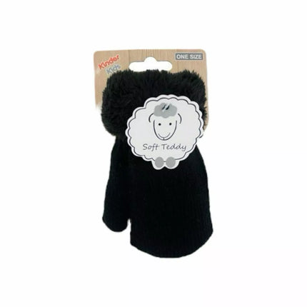 Kinder Fäustlinge » Winter Teddy Handschuhe | Kinderhandschuhe weich gefüttert | Strickhandschuhe warm