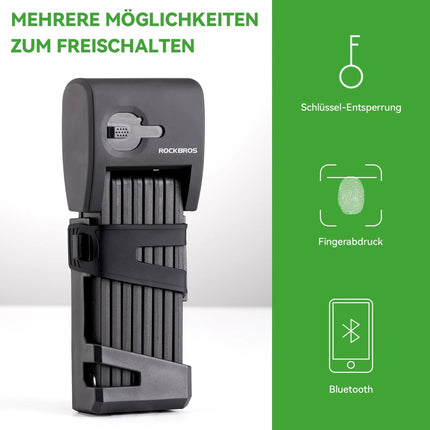 Fahrrad Fingerabdruck Faltschloss USB - Aufladung (Fahrradschloss) kaufen bei Linkreich – Jetzt entdecken!