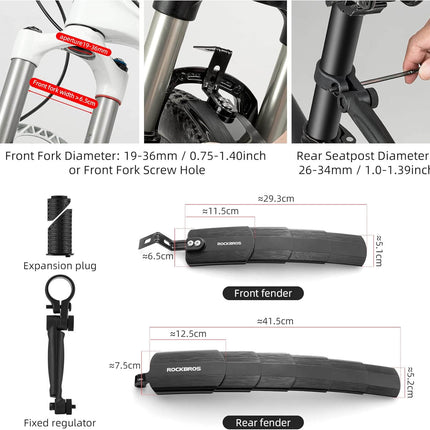 Fahrrad Schutzblech Set Vorne/Hinten Verstellbar (Fahrrad Schutzblech) kaufen bei Linkreich – Jetzt entdecken!