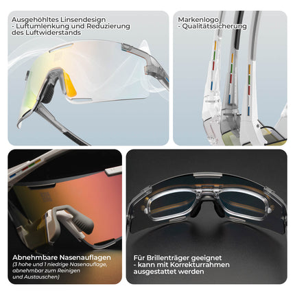 Fahrradbrille Drei - Gläser Konfigurationssystem - BOUNDLESS Serie (Fahrradbrille) kaufen bei Linkreich – Jetzt entdecken!