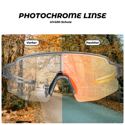 Fahrradbrille Photochromatisch Sonnenbrille UV400 - Schutz (Fahrradbrille) kaufen bei Linkreich – Jetzt entdecken!