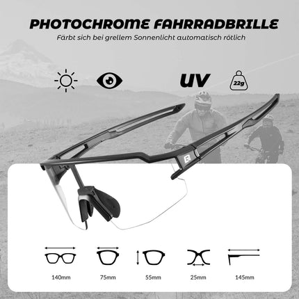 Fahrradbrille Photochromatisch Sonnenbrille UV400 - Schutz (Fahrradbrille) kaufen bei Linkreich – Jetzt entdecken!