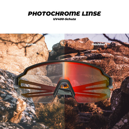 Fahrradbrille Photochromatisch Sonnenbrille UV400 - Schutz (Fahrradbrille) kaufen bei Linkreich – Jetzt entdecken!