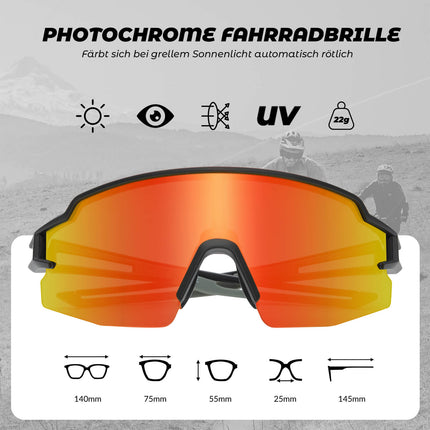 Fahrradbrille Photochromatisch Sonnenbrille UV400 - Schutz (Fahrradbrille) kaufen bei Linkreich – Jetzt entdecken!