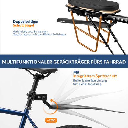 Fahrradgepäckträger mit Schutzblech Montage ohne Bohren 26 - 29 Zoll (Fahrradgepäckträger) kaufen bei Linkreich – Jetzt entdecken!