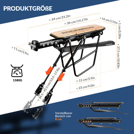 Fahrradgepäckträger mit Schutzblech Montage ohne Bohren 26 - 29 Zoll (Fahrradgepäckträger) kaufen bei Linkreich – Jetzt entdecken!