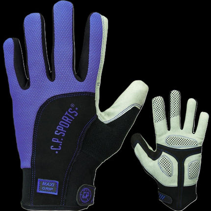 SEO. Fahrradhandschuhe / Fitness Handschuhe - Maxi Grip - F13 - C.P. Sports - Blau Linkreich