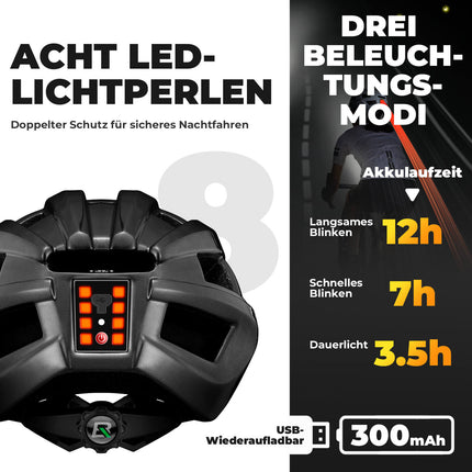 Fahrradhelm mit Rücklicht 55 - 60cm (Fahrradhelme) kaufen bei Linkreich – Jetzt entdecken!