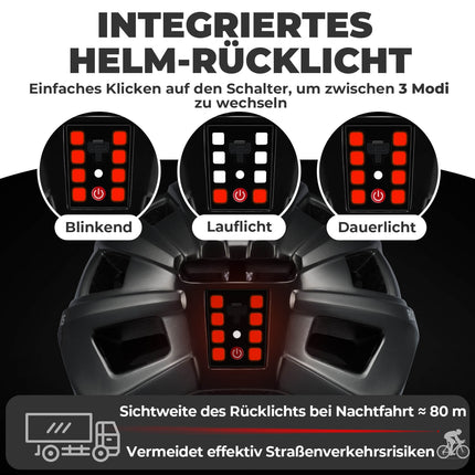 Fahrradhelm mit Rücklicht 55 - 61cm (Fahrradhelme) kaufen bei Linkreich – Jetzt entdecken!