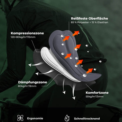 Fahrradhose Lang Gepolstert Nahtlos Schnelltrocknend Herren (Fahrradhose) kaufen bei Linkreich – Jetzt entdecken!