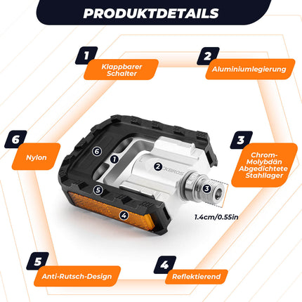 Fahrradpedale Faltbar Klapppedale 9/16" (Fahrradpedale) kaufen bei Linkreich – Jetzt entdecken!