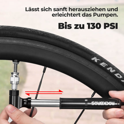 Fahrradpumpe 130PSI Tragbar mit Halterung Presta & Schrader Ventile (Fahrrad Luftpumpen) kaufen bei Linkreich – Jetzt entdecken!