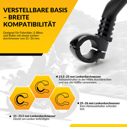 Fahrradspiegel Rückspiegel 360 ° Verstellbarer für Lenker 21 - 26mm (Fahrradspiegel) kaufen bei Linkreich – Jetzt entdecken!