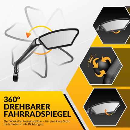 Fahrradspiegel Rückspiegel 360 ° Verstellbarer für Lenker 21 - 26mm (Fahrradspiegel) kaufen bei Linkreich – Jetzt entdecken!
