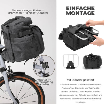 Fahrradtasche Lenkertasche für Brompton 15L+1,8L (Fahrradtaschen) kaufen bei Linkreich – Jetzt entdecken!