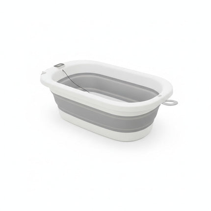 Faltbare Babybadewanne mit Temperatursensor, Silikon/Kunststoff, Weiß/Grau - Default Linkreich