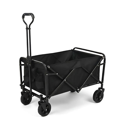 Faltbarer Bollerwagen Schwarz – Robuster Transportwagen mit Teleskop - Ziehgriff & Stauraumtaschen (Bollerwagen) kaufen bei Linkreich – Jetzt entdecken!
