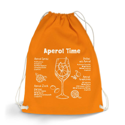 SEO. Farbiger Turnbeutel mit DTF - Druck - Aperol Rezepte - Linkreich