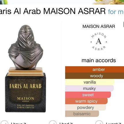 Maison Asrar Faris Al Arab Eau de Parfum 100ml