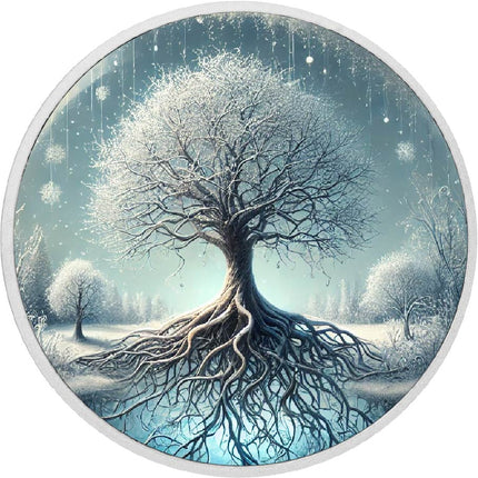Frosted Tree 1oz Silver Coloured Coin