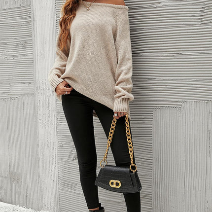 Comfy Jumper Top In Beige