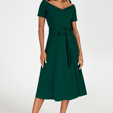Bardot Midi Dress In Green