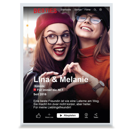 SEO. Film Cover auf Acrylglas - Personalisiertes Geschenk mit Foto im Netflix Design - Hochformat (15x20) Linkreich