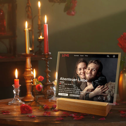 SEO. Film Cover auf Acrylglas - Personalisiertes Geschenk mit Foto im Netflix Design - Querformat (15x20) Linkreich