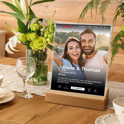 SEO. Film Cover auf Acrylglas - Personalisiertes Geschenk mit Foto im Netflix Design - Hochformat (15x20) Linkreich