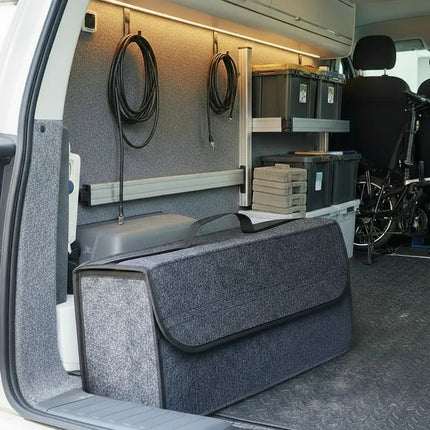 SEO. Filz Auto Organizer – Faltbare Tasche Grau für Camper - Linkreich