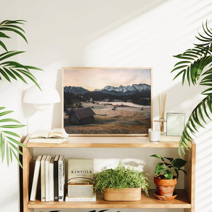 Geroldsee Wall Art – Bavarian Alps Landscape Print with Alpine Huts