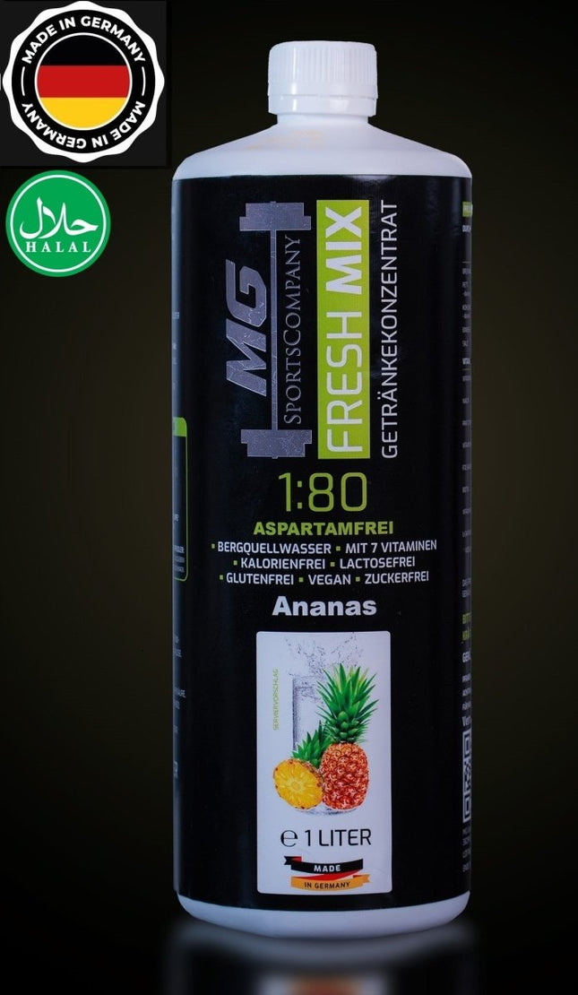 SEO. Fitness Getränkekonzentrat - Ananas - mit 7 Vitaminen ergibt 80 Liter - Ananas Linkreich