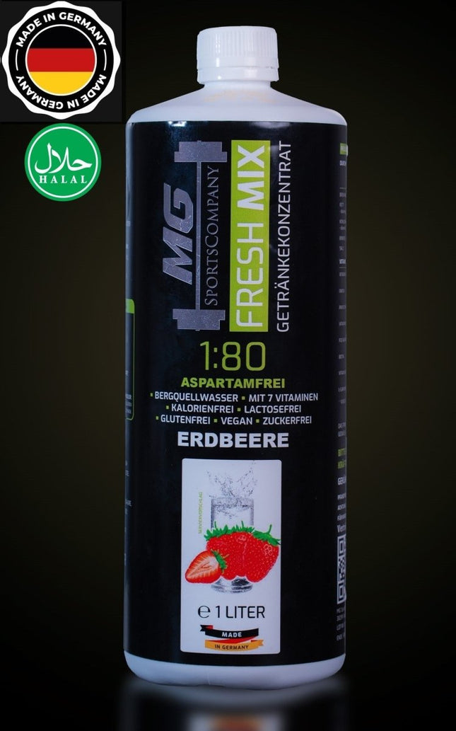 SEO. Fitness Getränkekonzentrat - Erdbeere - mit 7 wertvollen Vitaminen ergibt 80 Liter - Erdbeere Linkreich