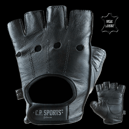 SEO. Fitness Handschuhe Echt Leder Premium mit Gel - extra soft - C.P. Sports - F7 - S Linkreich