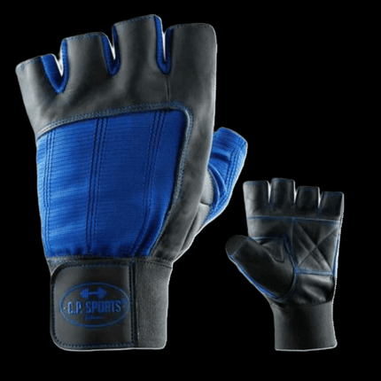SEO. Fitness Handschuhe Leder mit Bandage - C.P. Sports F - 5 - Blau Linkreich