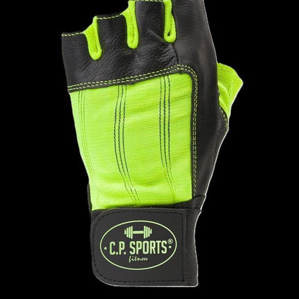 SEO. Fitness Handschuhe Leder mit Bandage - C.P. Sports F - 5 - Grün Linkreich