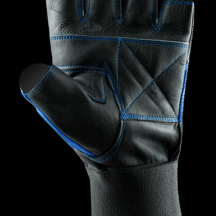 SEO. Fitness Handschuhe Leder mit Bandage - C.P. Sports F - 5 - Blau Linkreich