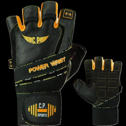 SEO. Fitness Handschuhe Power - Wrist mit Bandage - C.P. Sports - F - 25 - Orange Linkreich