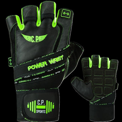 SEO. Fitness Handschuhe Power - Wrist mit Bandage - C.P. Sports - F - 25 - Neon Grün Linkreich
