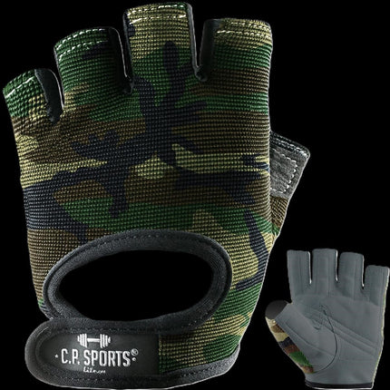 SEO. Fitness Handschuhe - verschiedene Farben - C.P.Sports F4 - Camo Olive Grün Linkreich
