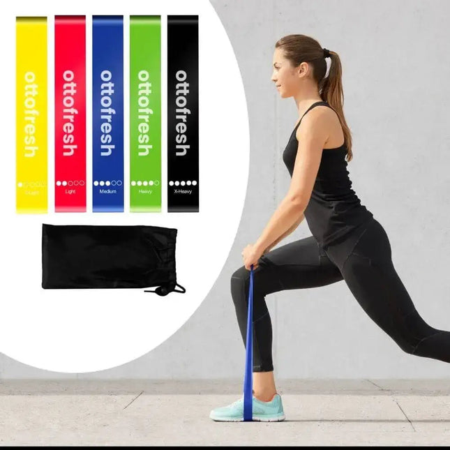 Fitnessband 5er - Set mit Tragebeutel – Für Zuhause & unterwegs - Linkreich