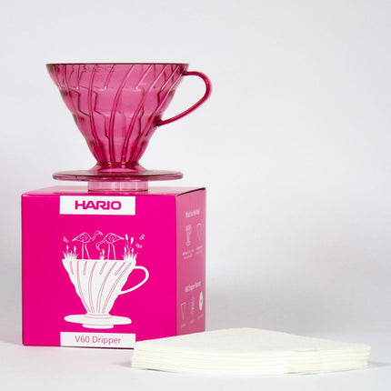 Hario V60-02 Plastik-Kaffee-Dripper mit 40 Filtern
