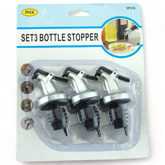 Flaschenaufsatz - Set 3 - teilig – Präzisions - Ausgießer mit Silikonstopfen, universell, tropffrei (Ausgießer) kaufen bei Linkreich – Jetzt entdecken!