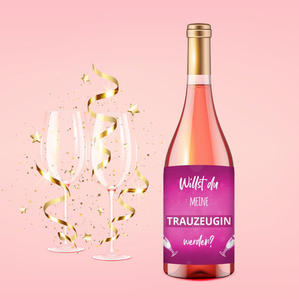 SEO. Flaschenetikett Trauzeugin - Geschenk für die Trauzeugin - Linkreich