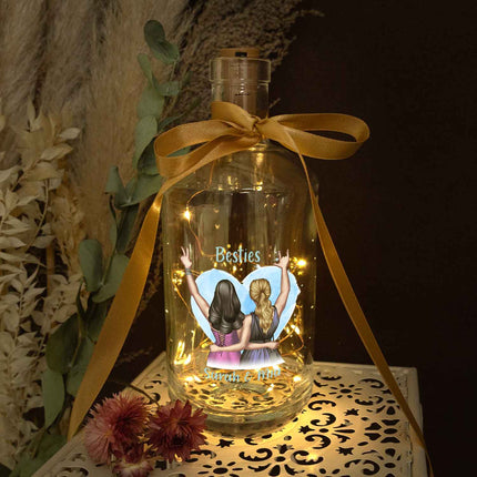 SEO. Flaschenlicht mit LED - Lichterkette im Beste Freundin Konfiguration Design - Linkreich